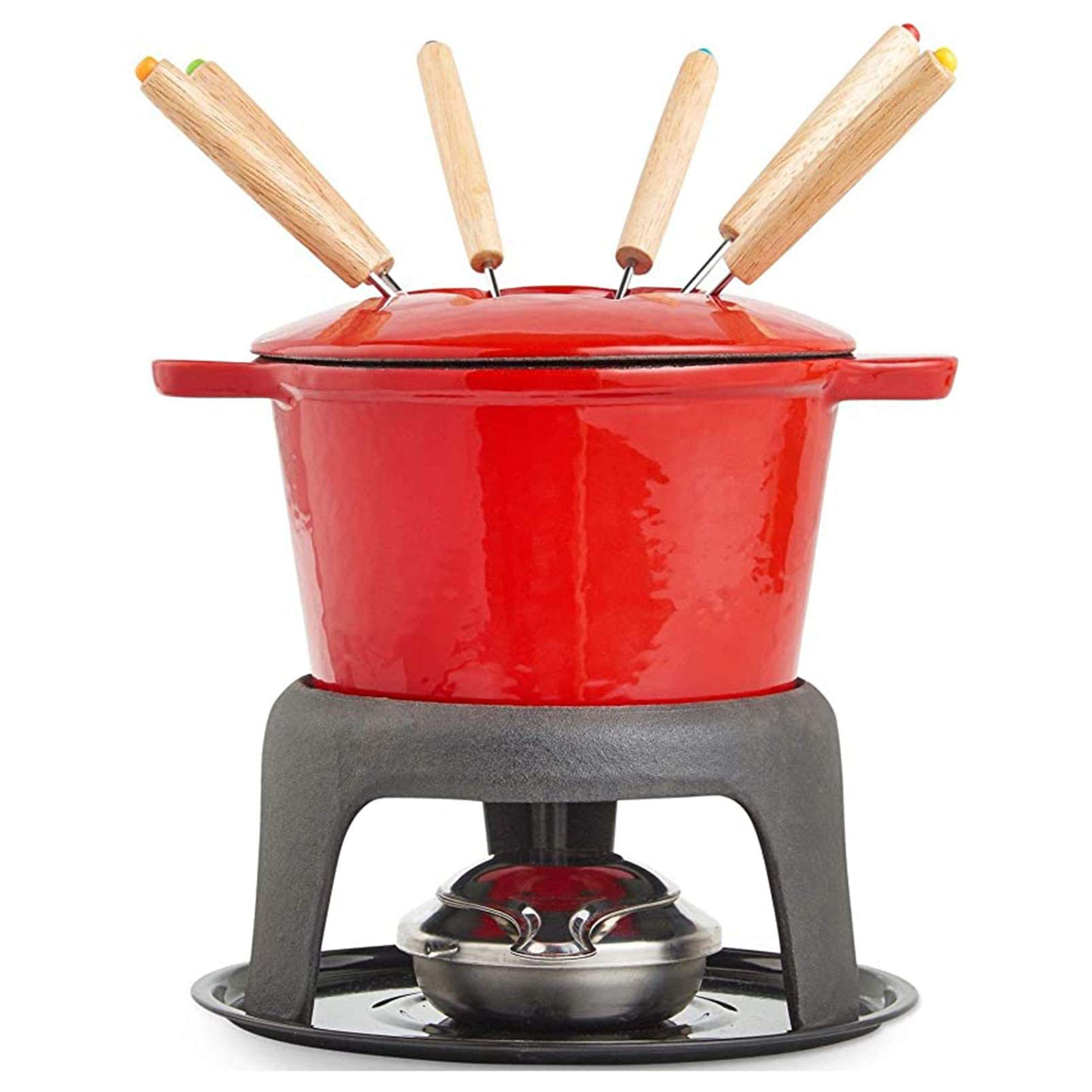 Buy Cast Iron Meat/Cheese/Chocolate Fondue Set, Cast Iron Pot with Fuel