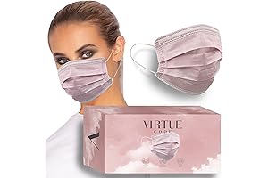 On The Go Pink Curved Disposable Face Masks (50-Pack)