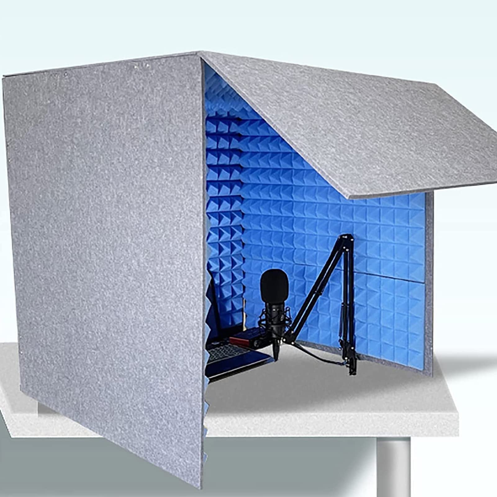 Divisorio desktop per cabina insonorizzata con pannello superiore portatile recinzione da studio per musica Home Office & Camera da letto Riduzione del rumore Soluzioni acustiche