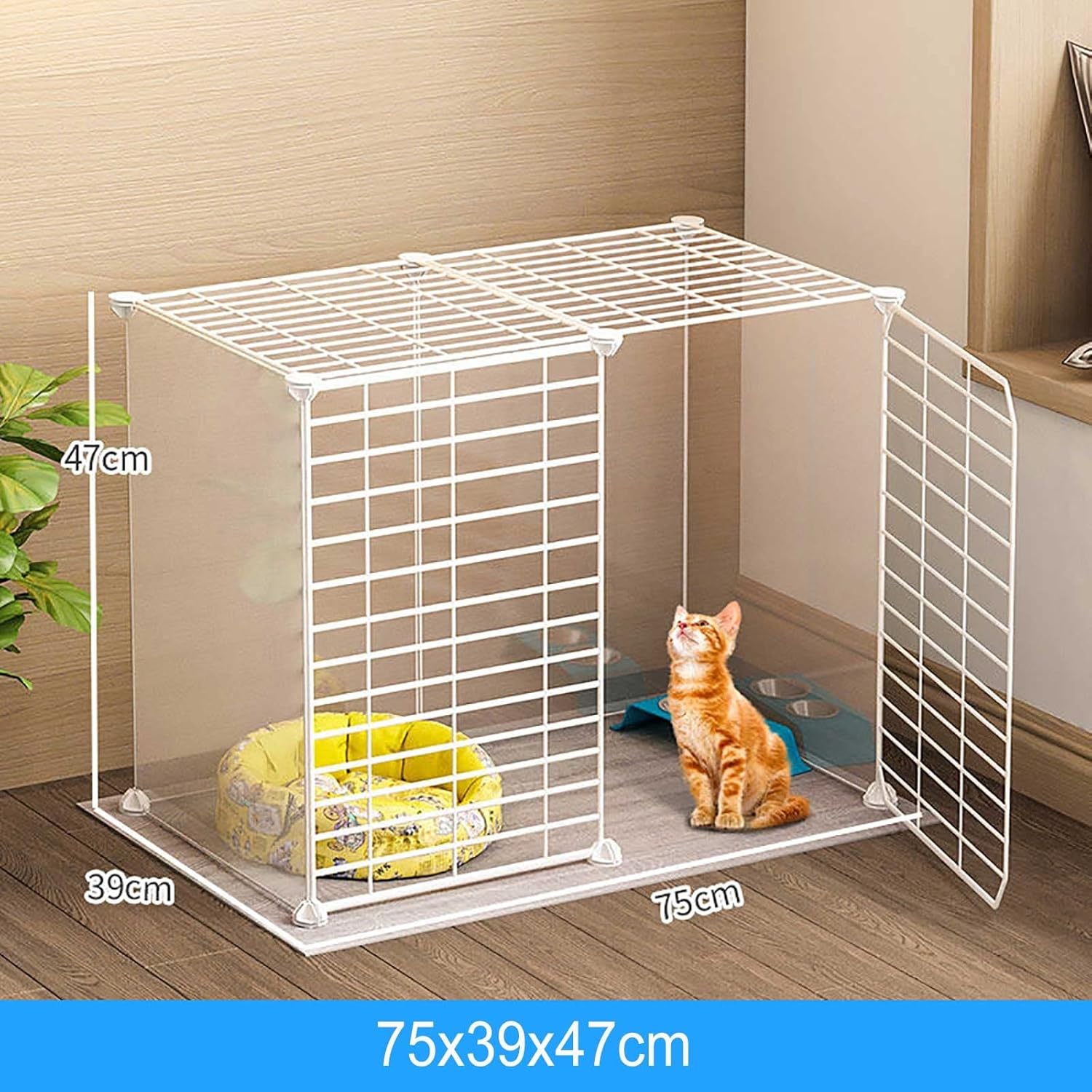 Cat Cage Playpen - Cat Cages Indoor Cat Enclosure Detachable Metal DIY Cat Cages Kennels Cat Crate Cat Condo Dog Crates for Small Dogs Portable Yard Fence - for Small ANI,75X39X47CM