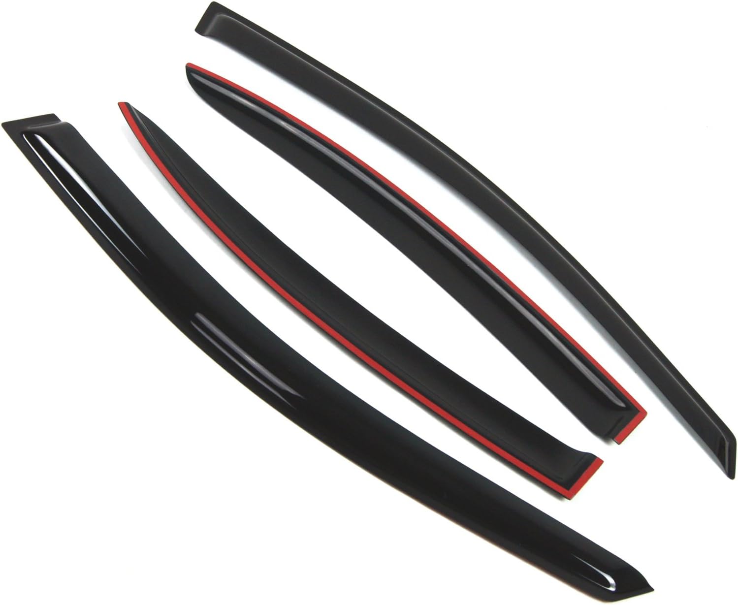 Outside Mount Window Vent Visors Rain Guards Compatible with Hyundai Accent 2006-2011 | Side Window Wind Deflectors Rain Shields | Black Tinted, 4 Pcs Set, BGWV-249