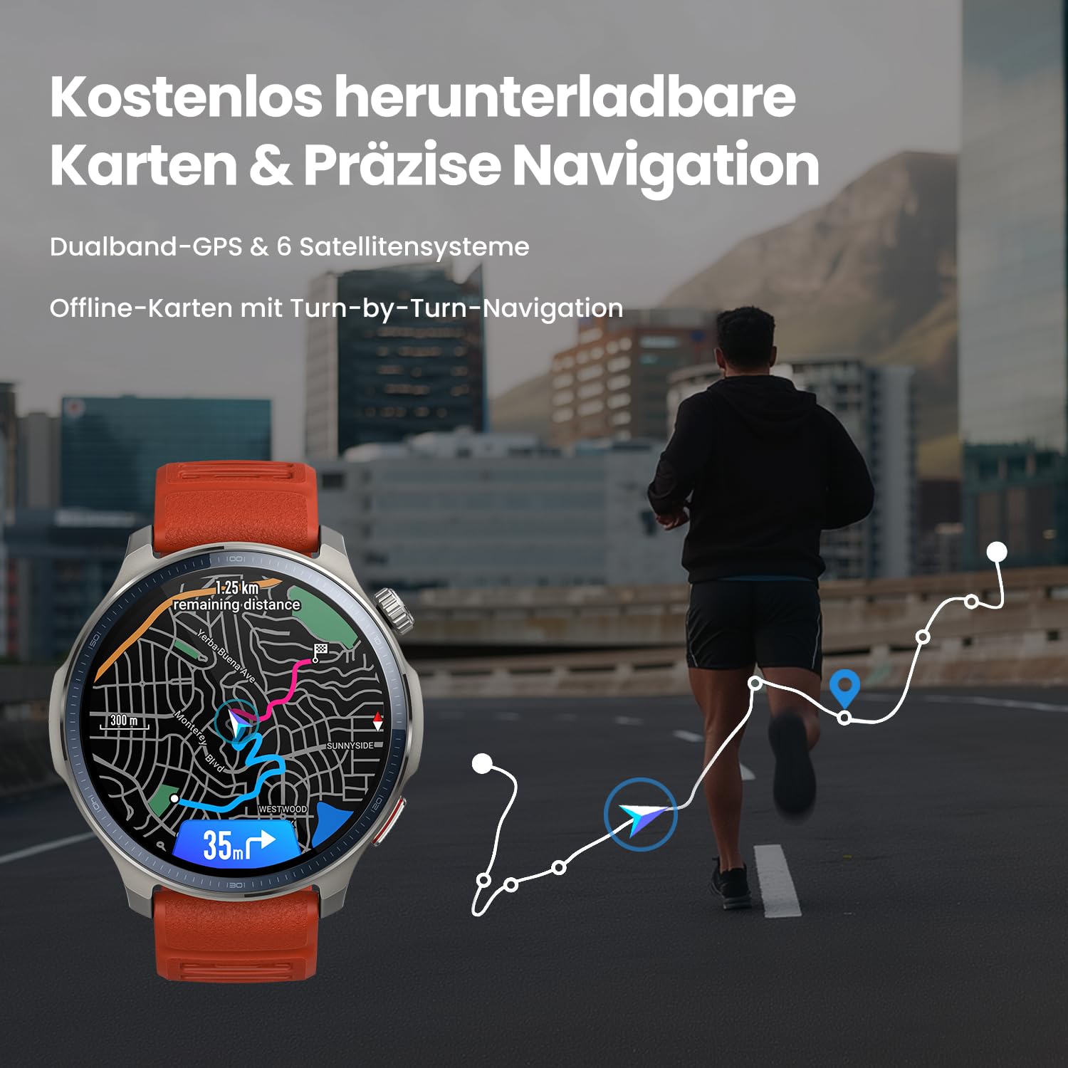Amazfit Balance 2 Smartwatch 47mm 1.5'' AMOLED Sapphire Glass Dualband-GPS 21 Tage Akkulaufzeit 170+ Sportmodi