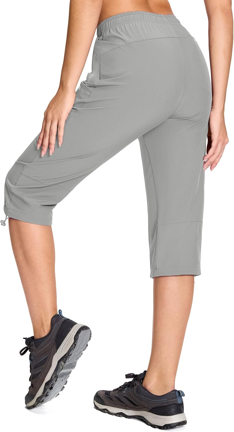 MAGCOMSEN Women's Hiking Capri Pants UPF 50+ Lightweight Quick Dry Casual Golf Cargo Crop Pants with 5 Pockets Summer - Image 2