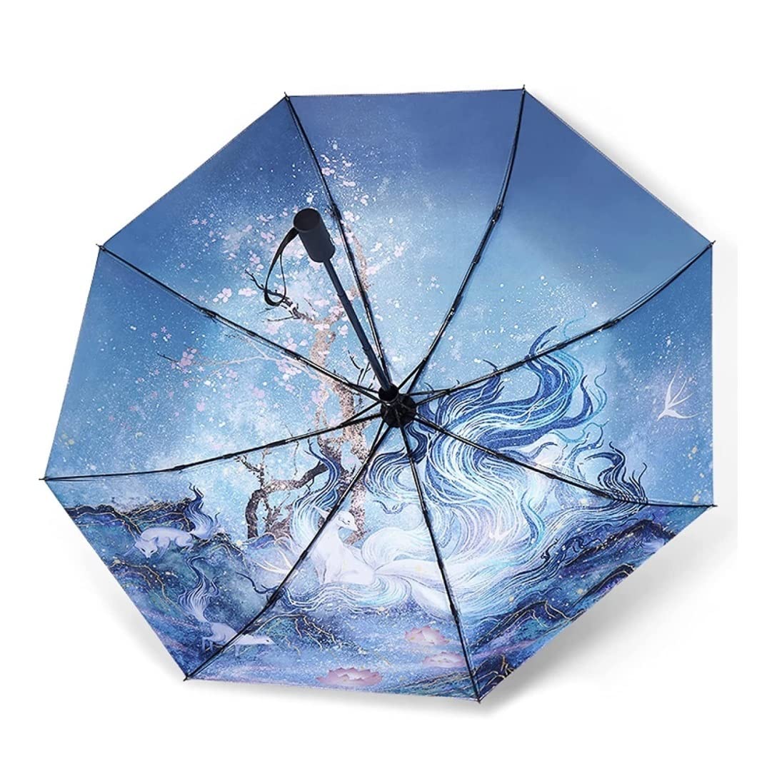 CMBSSTFC Paraguas para Lluvia Paraguas Paraguas Plegable Paraguas Paraguas Totalmente Automático Soleado Y Lluvioso Sombrilla De Doble Uso Paraguas Parasol Protección UV Paraguas A Prueba De Viento