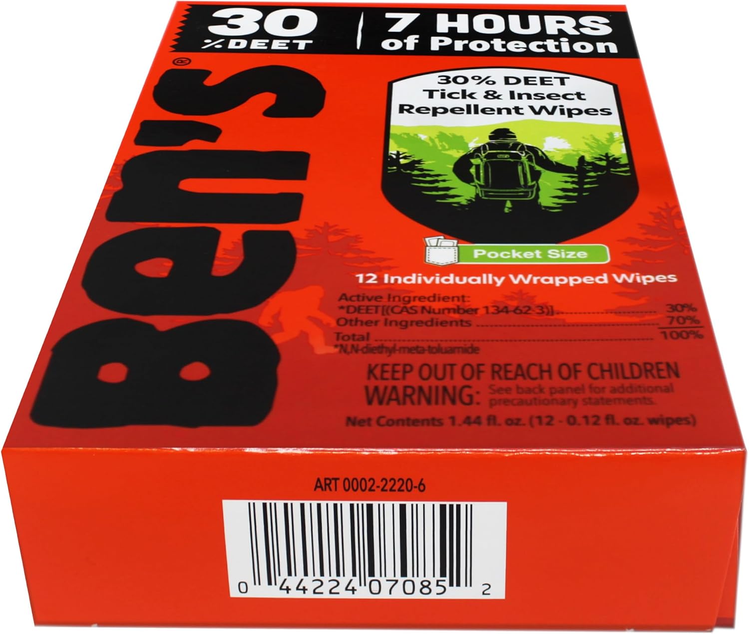Ben's 30 Deet Mosquito Tick Insect & Bug Repellent Field Wipes - 24 Pack