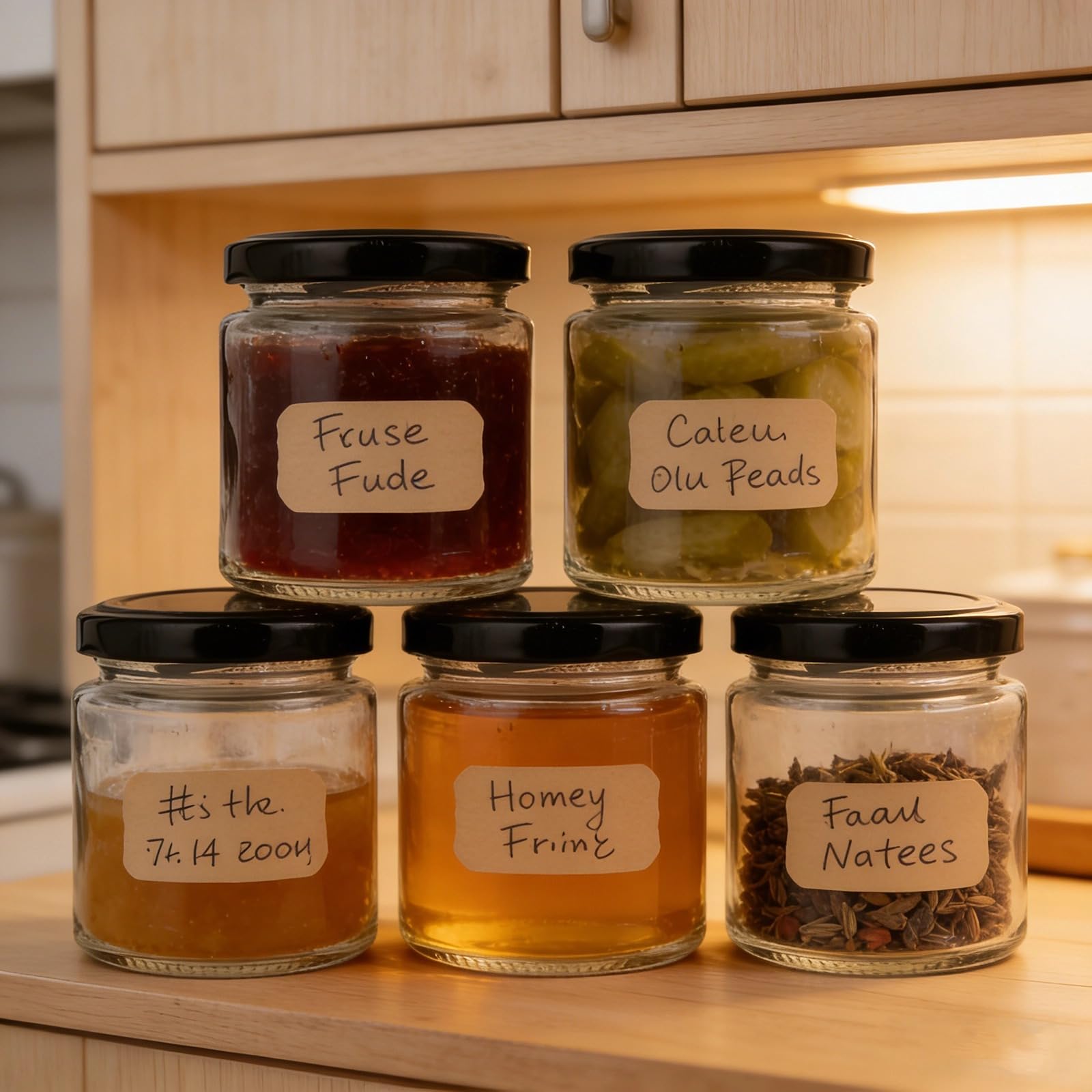 12 Stück Glasbehälter, 150 ml, rund, lebensmittelecht, mit schwarzem Deckel, BPA-frei, für Marmelade, Honig, Hochzeitsgeschenke, kleine Gläser, 6,8 x 6,5 cm
