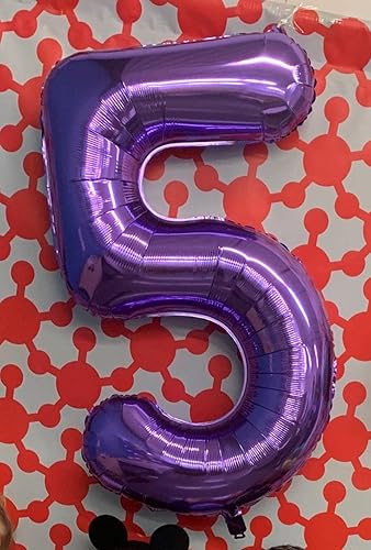 Miniatura 6 de Globos morados del número 7, globos de Mylar de 40 pulgadas para celebraciones de fiestas y decoraciones de vacaciones