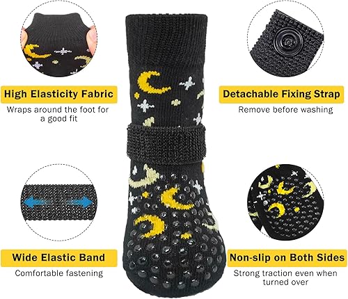 Miniatura 3 de SCENEREAL Calcetines antideslizantes de doble cara para pavimento fríocaliente, zapatos antideslizantes para suelos de madera dura para dejar de