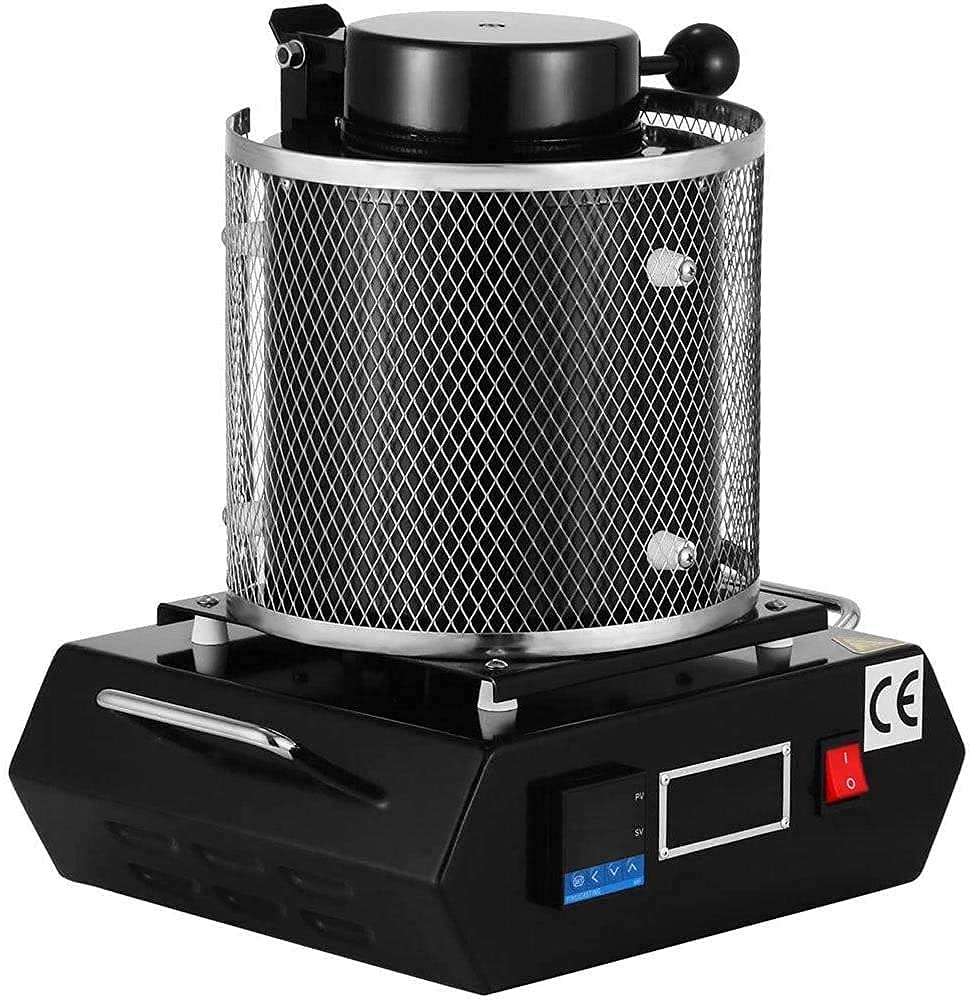 FAXIOAWA Four de Fusion électrique 1 kg, 2 kg, 3 kg, Four de Fusion d'or, 1150 ℃, fonderie d'aluminium, Outils de Four de raffinage pour métaux précieux, Or, Argent, Bijoux, 3 kg (2 kg)