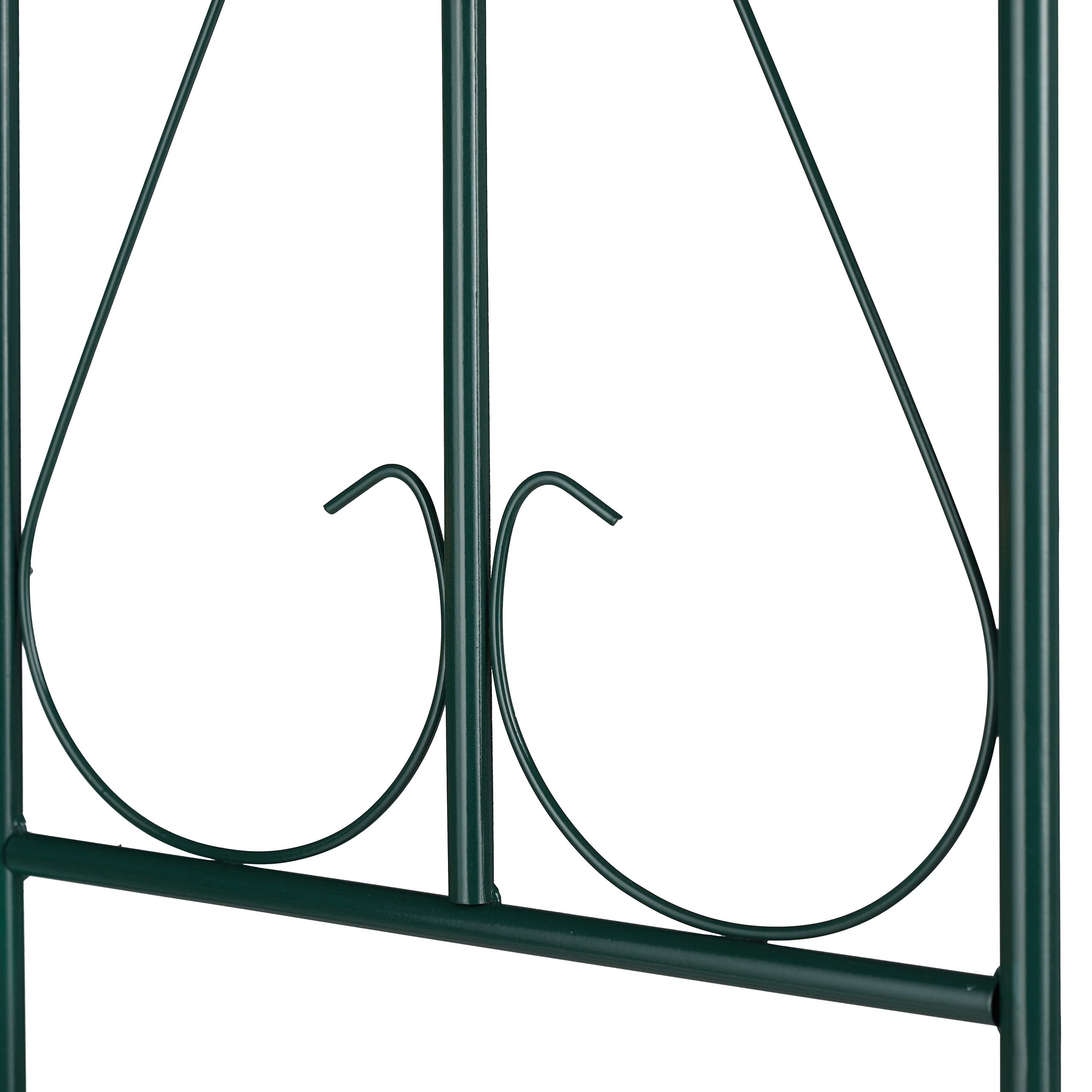 Arco Per Rose Relaxdays In Metallo - 270x144x60 Cm, Verde Scuro, Per Piante Rampicanti - Foto 4