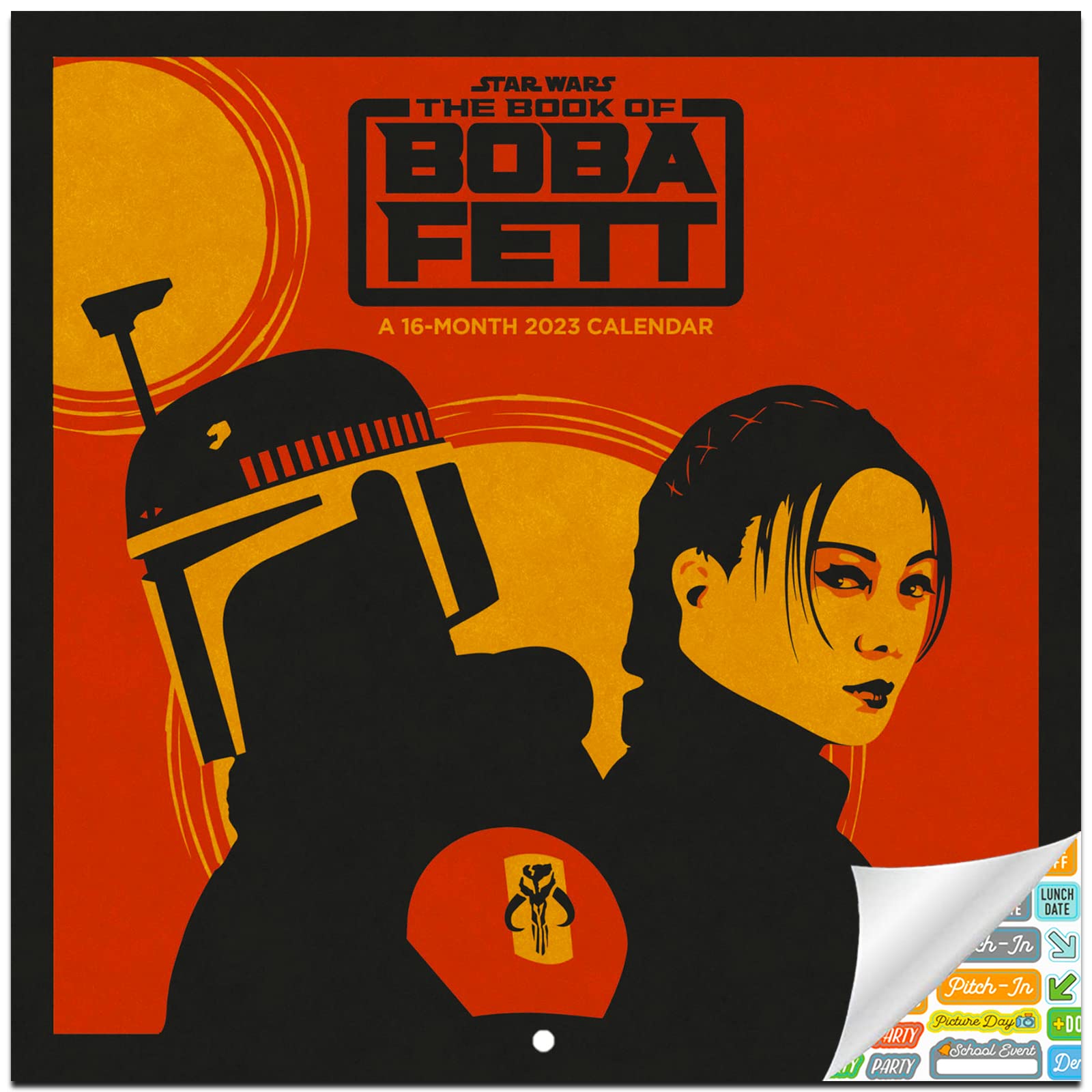 Photo 1 of The Book of Boba Fett Calendar 2023 -- Deluxe 2023 Boba Fett Wall Calendar Bundle with Over 100 Calendar Stickers (Star Wars Gifts, Office Supplies)