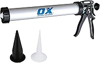 Vista 6 de OX Pistola de calafateo profesional para salchichas - Pistola de calafateo de alta resistencia con relación de empuje 24:1 para materiales de alta