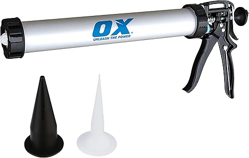 Miniatura 6 de OX Pistola de calafateo profesional para salchichas - Pistola de calafateo de alta resistencia con relación de empuje 24:1 para materiales de alta