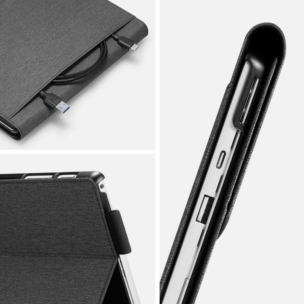 Bеѕt Rеvіеw Spigen Stand Folio Designed for Microsoft Surface Pro 7 Plus / Surface Pro 7 / Surface Pro 6 Case Cover (2021/2019/2018) with Pen Holder - Charcoal Gray