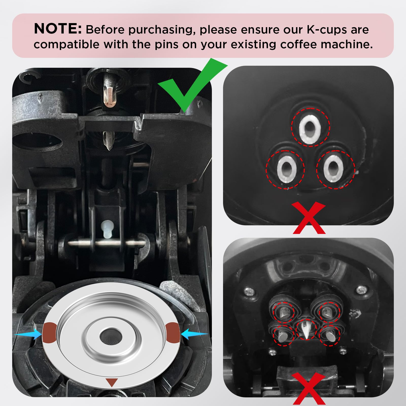 K-Cups reutilizables, tazas K de acero inoxidable para Keurig, cápsulas de café reutilizables Keurig para cafeteras Keurig 1.0 y 2.0, filtros de café recargables sin BPA (4)