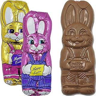 Fruidles Jumbo Easter Bunny Rabbit Milk Chocolate Bunnies, Individually Wrapped, Kosher Certified Dairy, 4.25oz Chocolate Bunny (2-Pack)