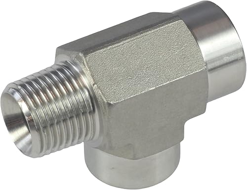 Miniatura 2 de HFS (R) 304 acero inoxidable forjó tubería NPT Tee, 12" NPT macho x 12" NPT hembra x 12" NPT hembra x 12" NPT hembra