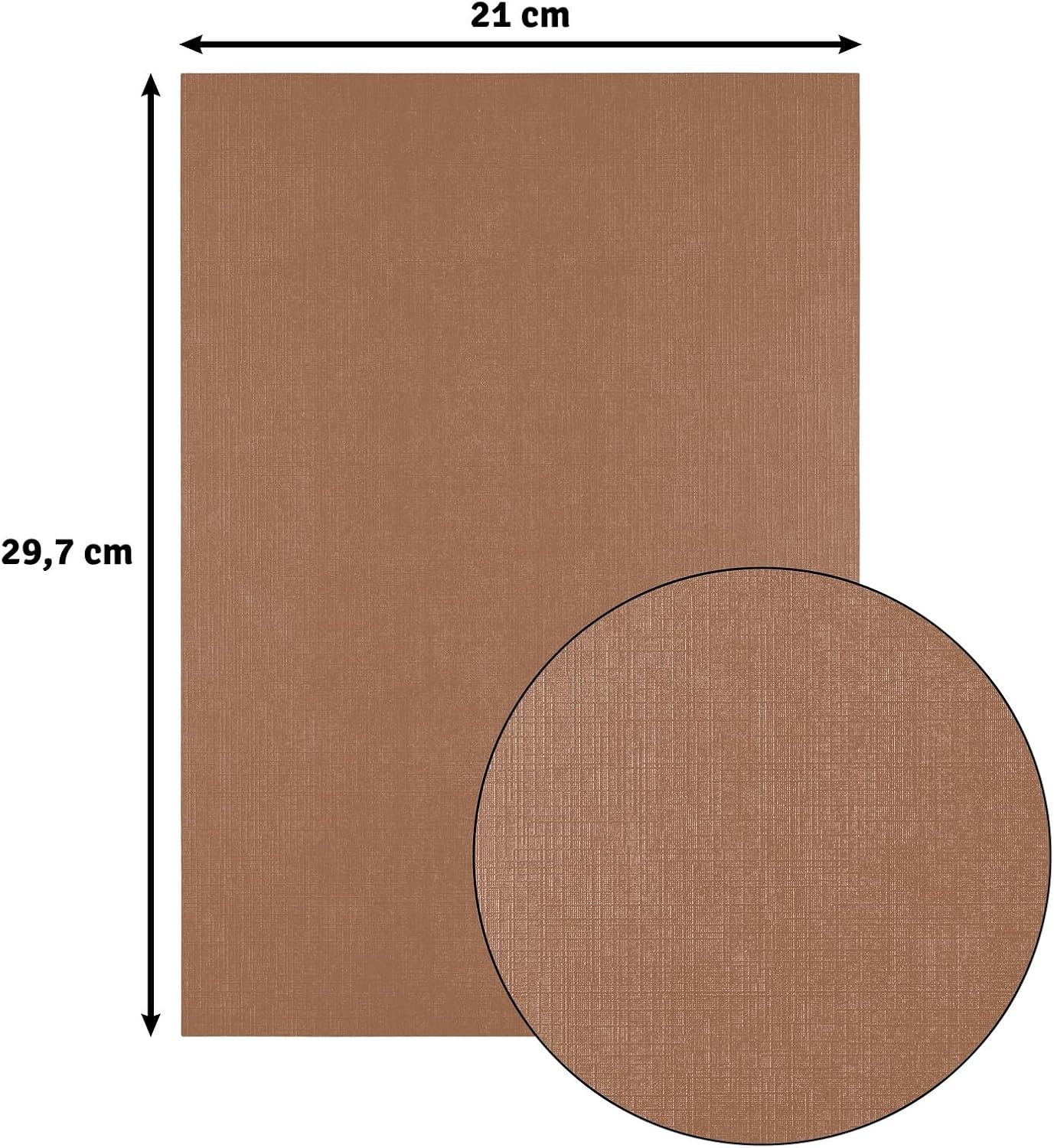 Florence Linen Cardstock Brown 250 g - Coloured Paper A4 - Hazelnut - Card Making - Scrapbooking Supplies - Tear-Resistant - Create Elegant Invitations, Gift Boxes and Art Projects