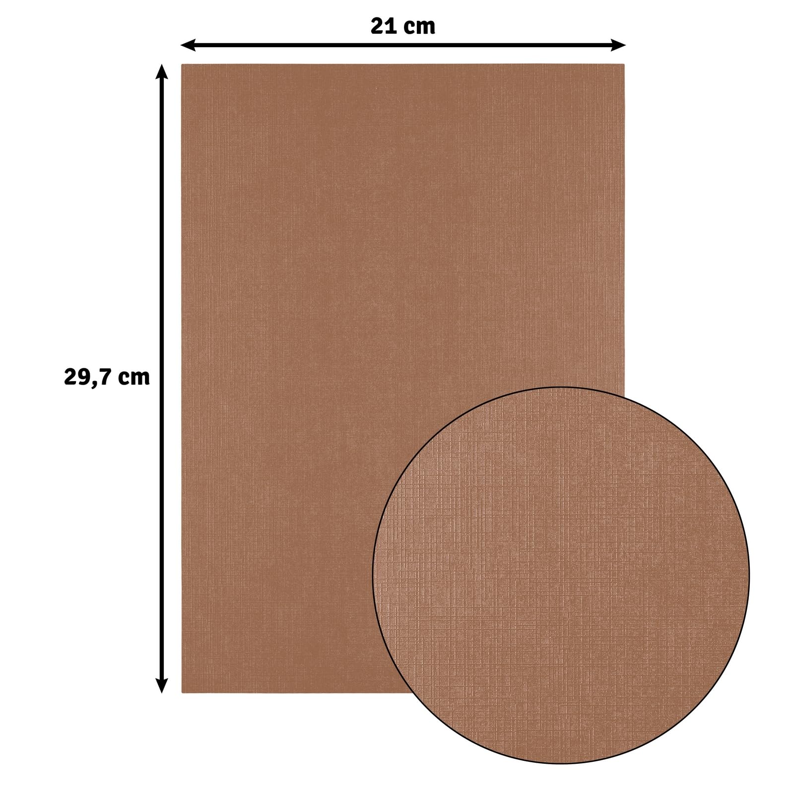 Florence Brązowy lniany papier 250 g - papier do scrapbookingu A4 - Hazelnut - Kolorowy papier kartonowy - Eleganckie zaproszenia, pudełka na prezenty i projekty artystyczne