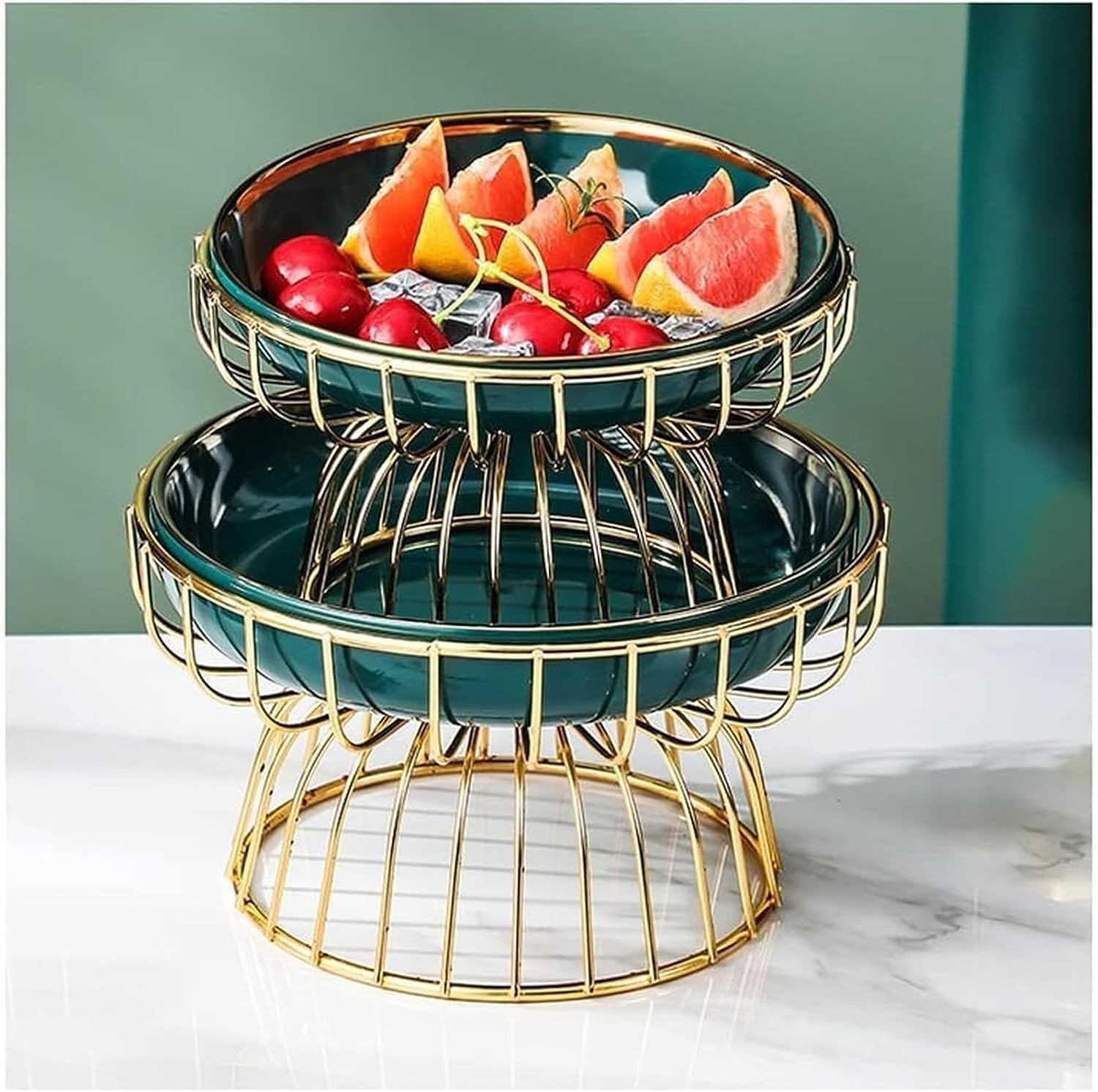 Mnuvxzaewf 2Packs Kitchen Countertop Fruit Rack-Ceramic Bowl(2Packs)