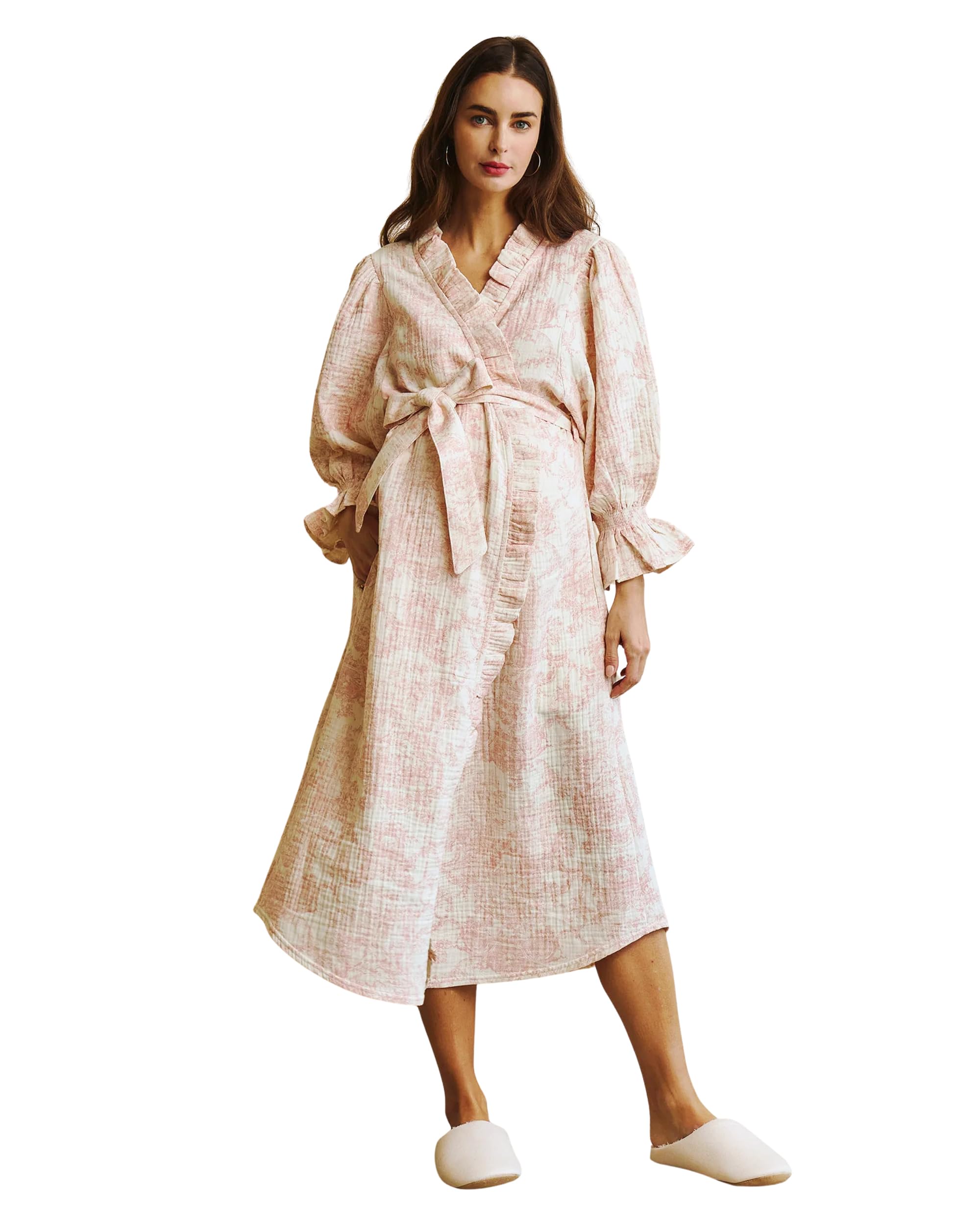 NOTHING FITS BUT Cotton Muslin Gauze Maternity Robe