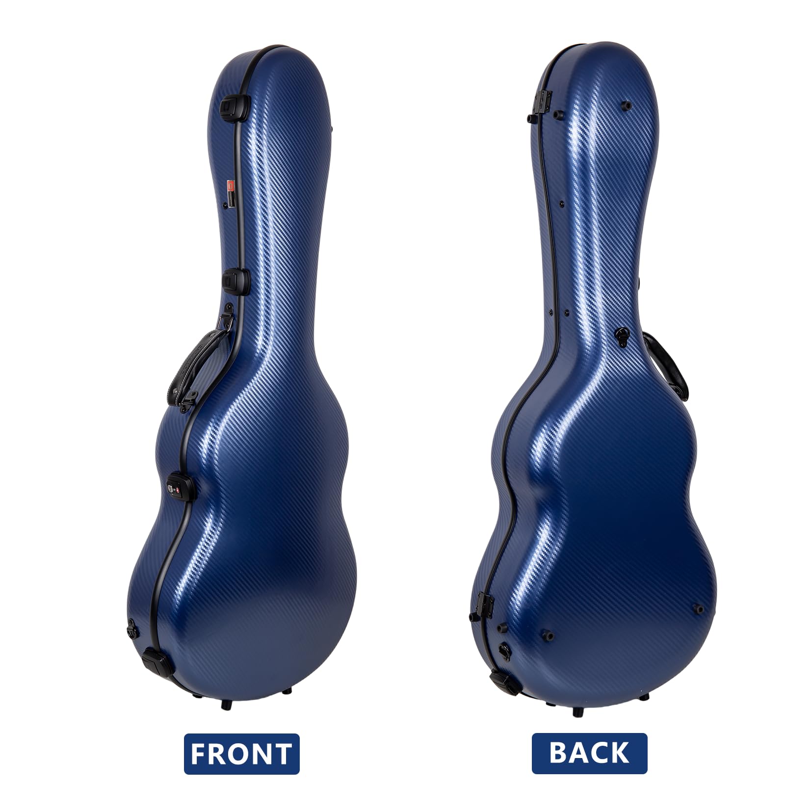 Crossrock Poly Carbon pasuje do gitar klasycznych 4/4, etui odporne na zarysowania w kolorze niebieskim (CRF4020CBL)