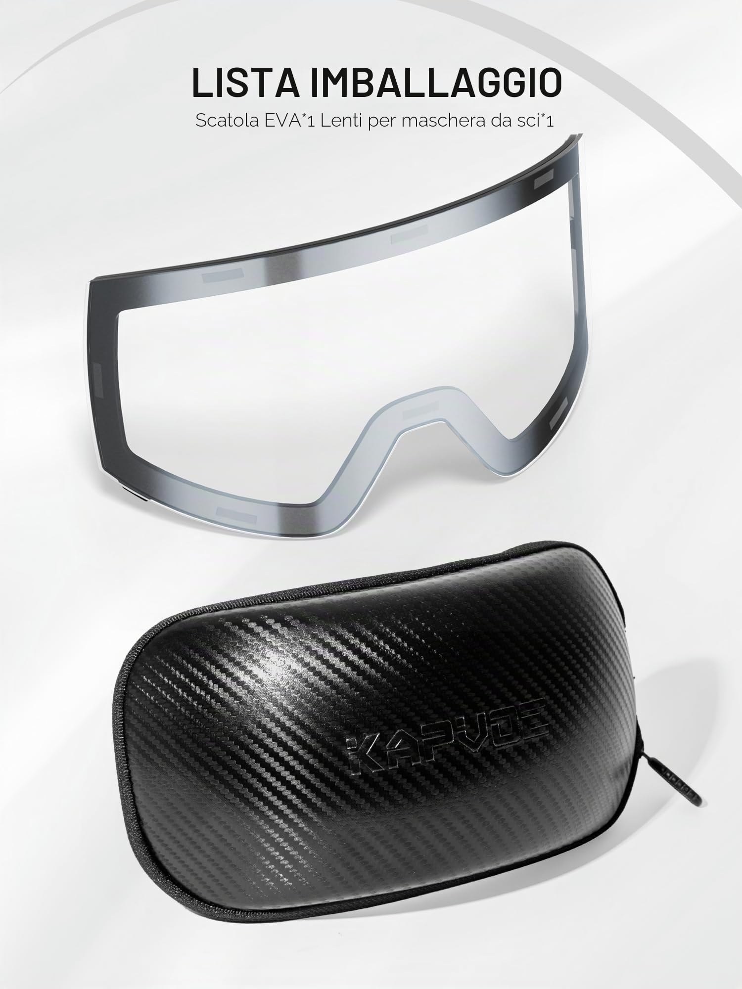 KAPVOE K718 Lente sostitutiva magnetica – S1–S4, antiappannamento, UV400,lente di ricambio a cambio rapido per maschera da sci K718 (solo lente)