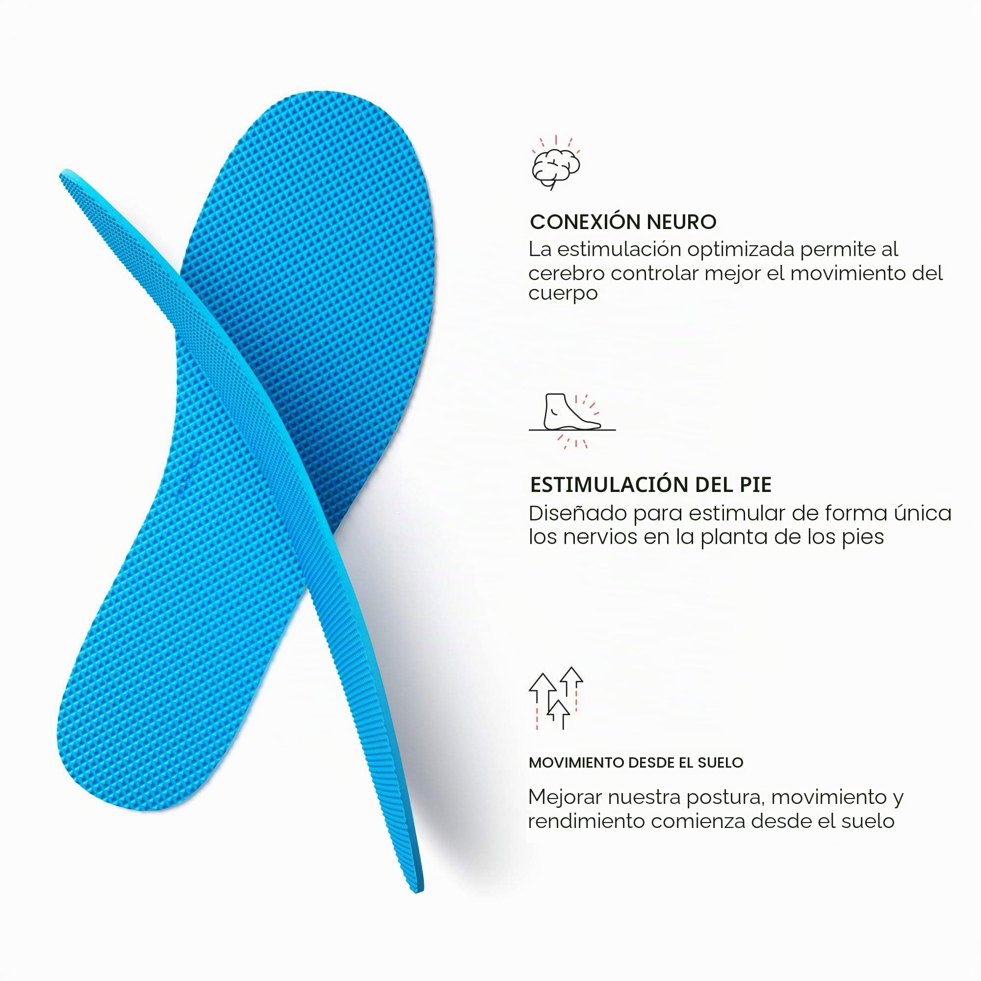 Naboso Plantilla sensorial de activación, plantillas finas texturizadas antifatiga para hombres y mujeres que estimulan mejor los pies para mejorar la postura, el equilibrio y la fuerza del pie.