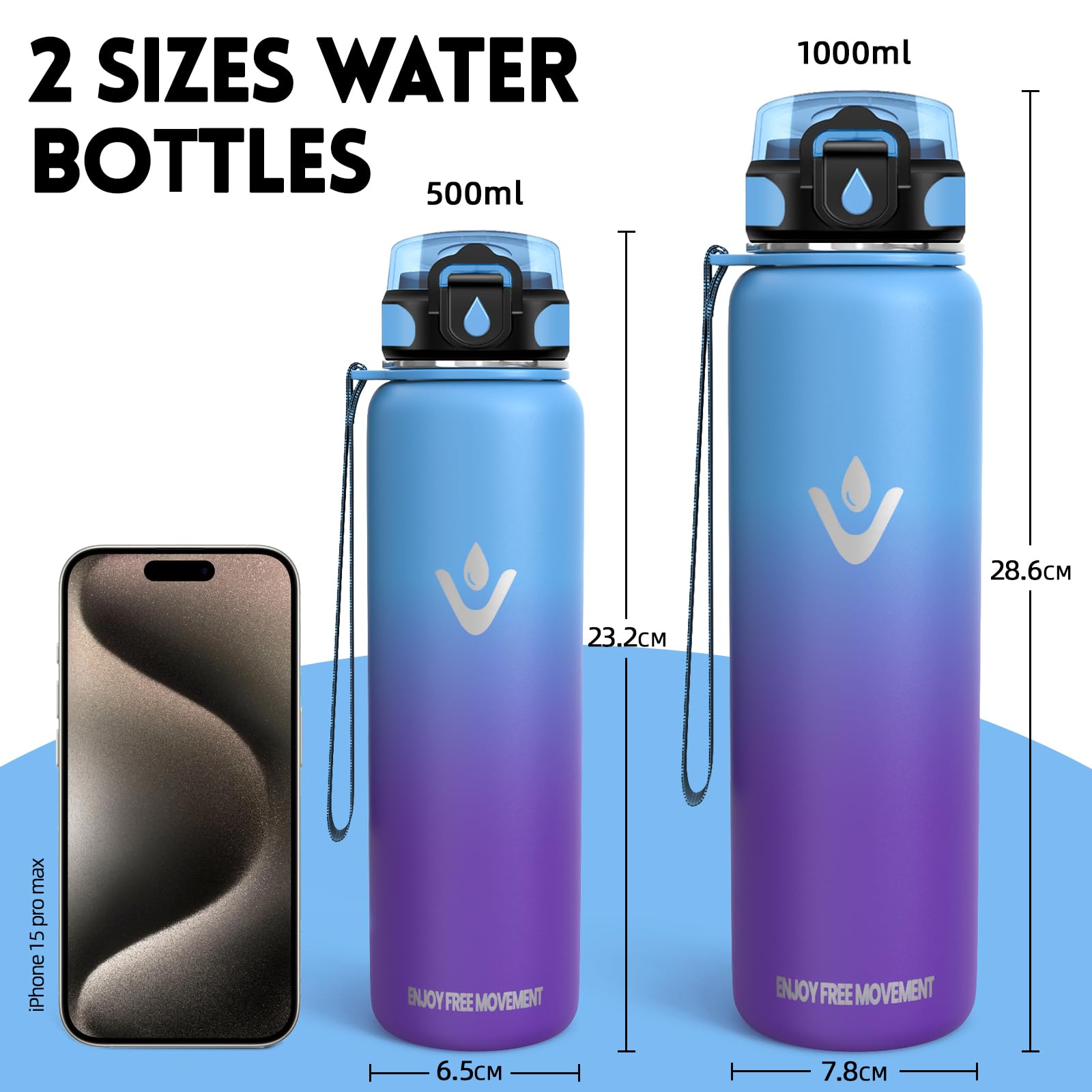Borraccia Termica, 1L Senza BPA, Bottiglia Termica, Isolamento a Doppia Parete, Borraccia Acciaio, Borracce Termiche, Acciaio Inossidabile 18/8, Borraccia Acciaio Inox per Escursionismo, Corsa, Yoga