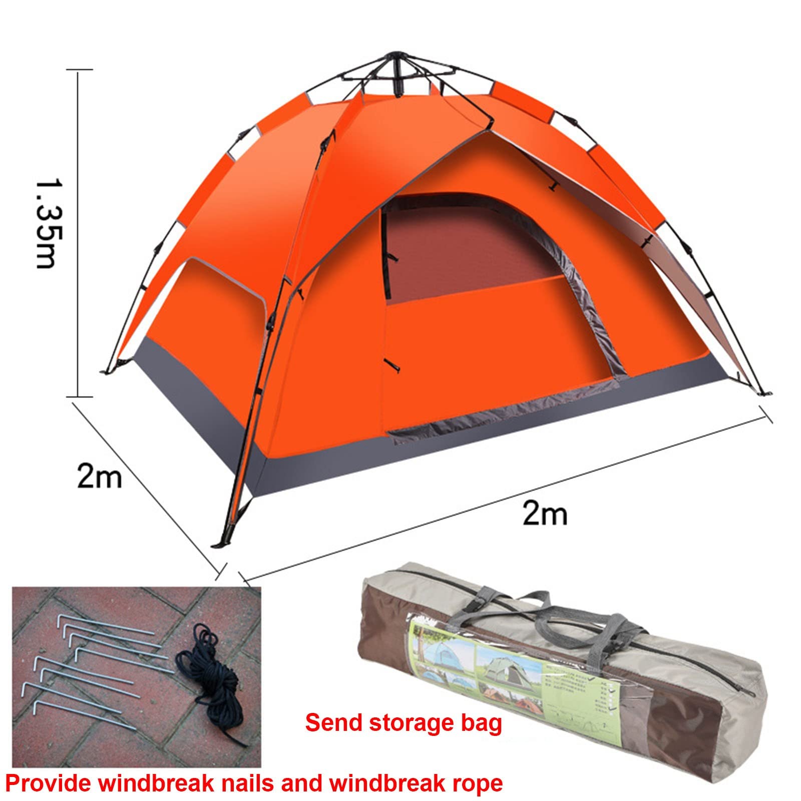 Pop-Up Kuppelzelte Für 3-4 Personen,Automatisches Instant Camping Zelte Tragbares Wasserdichtes Familie Iglu-Zelt,Ultraleichtes Strandzelt