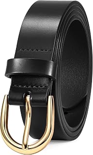 WERFORU Ladies Leather Belt For Jeans Pants Dresses Fashion Ladies Leather Belt With Gold Buckle