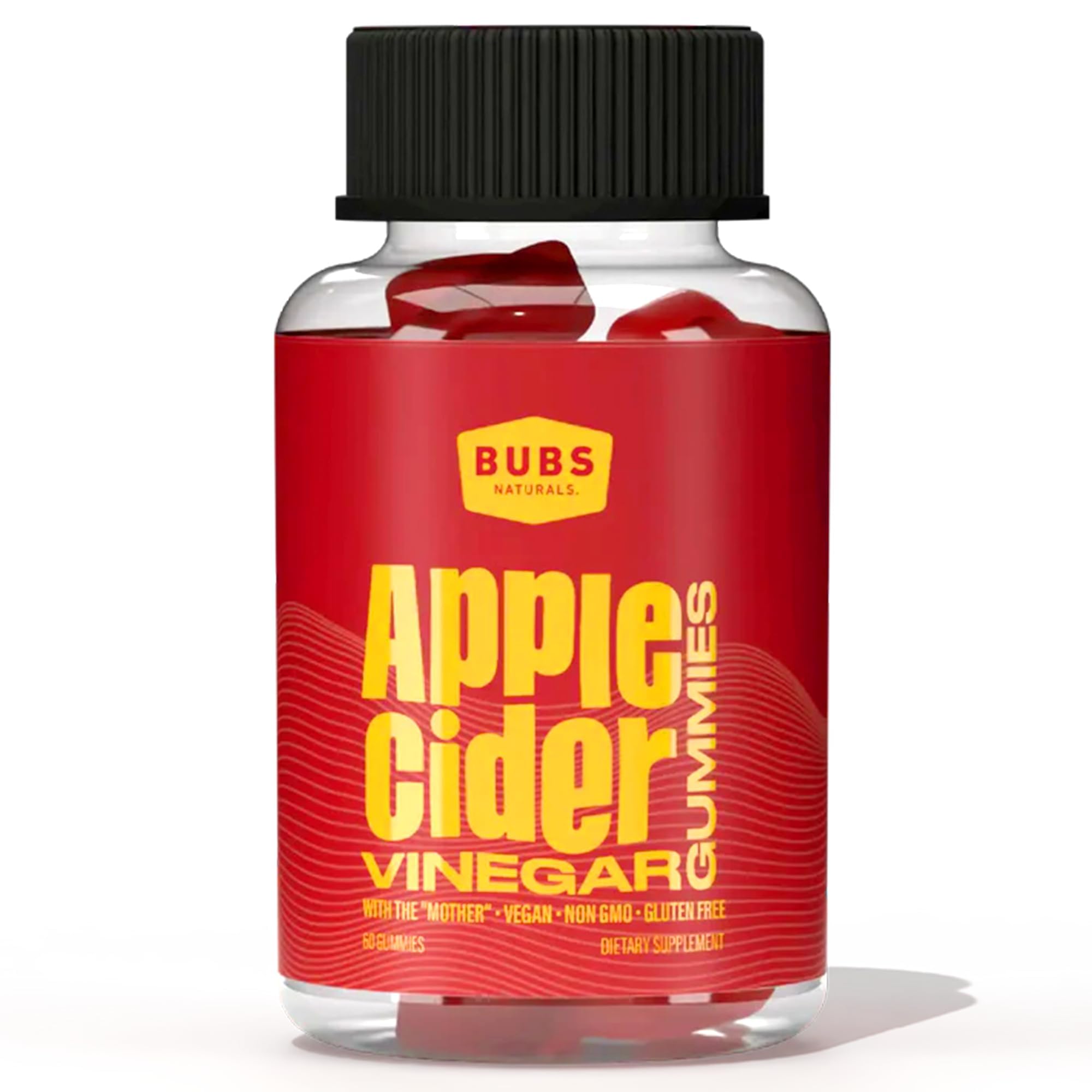 Apple Cider Vinegar Gummies with The Mother, All Natural Vegan ACV Gummy Vitamins, Supports Detox, Digestion & Energy Booster with B Vitamins, 60 Count