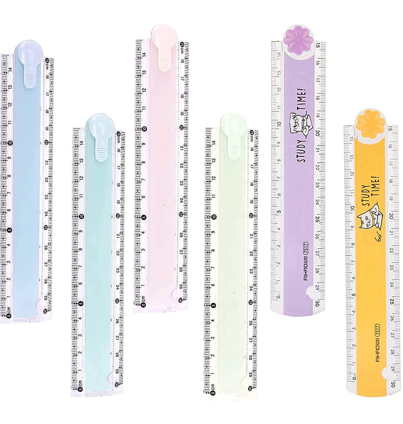 2 Righelli Geometrici Pieghevoli Da 30 Cm In Acrilico Trasparente – Perfetti Per Scuola, Ufficio E Disegno Tecnico