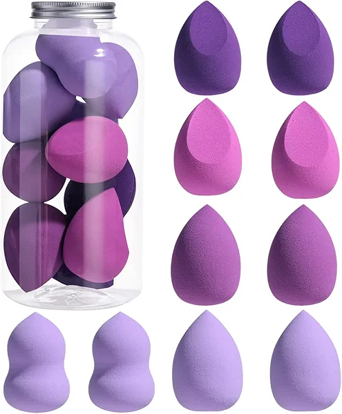 Makeup Sponges BS-MALL 10 Pcs blender sponge for Liquid, Cream, and Powder, Multi-colored Makeup Sponges Purple