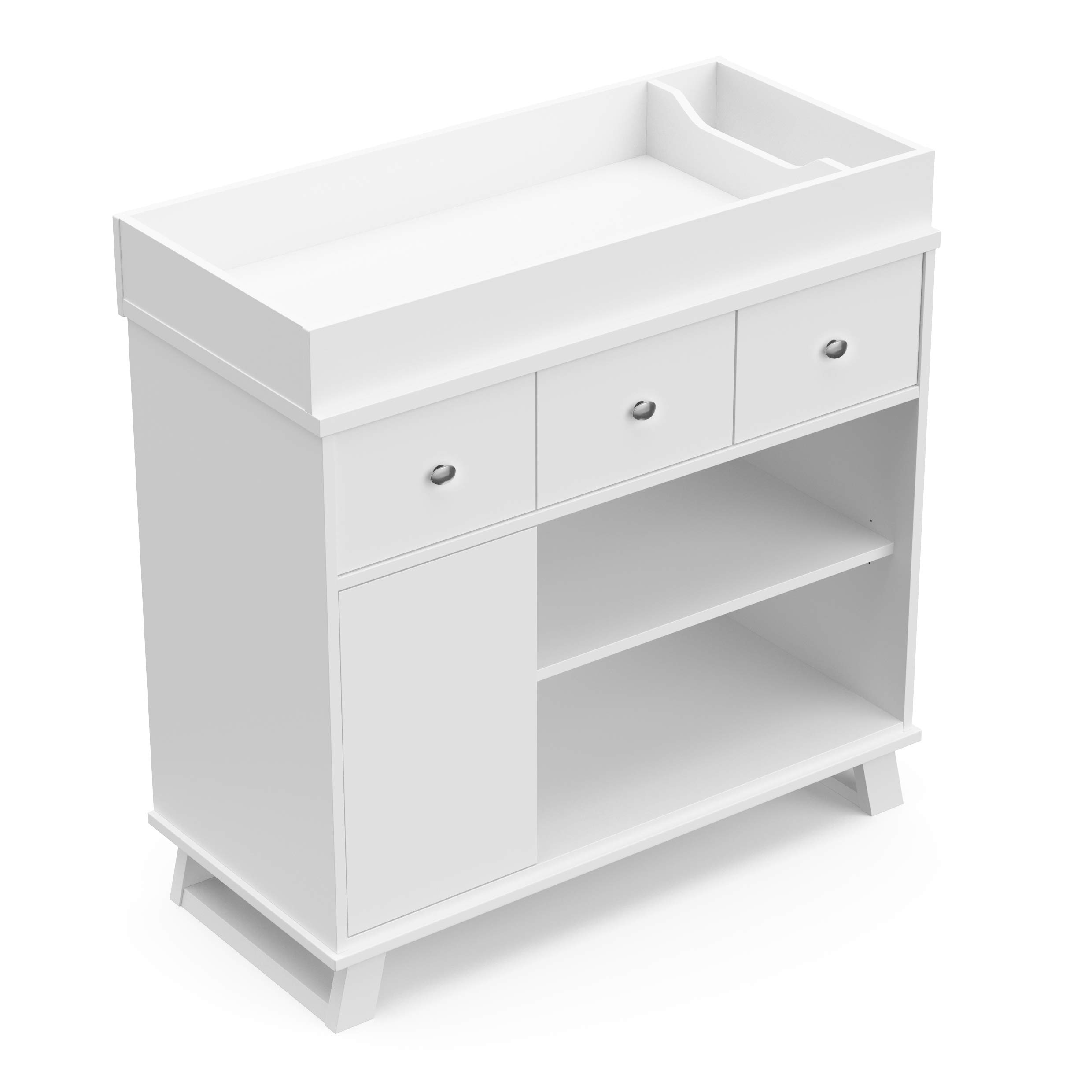 Storkcraft Modern Nursery Changing Table Dresser (White with White
