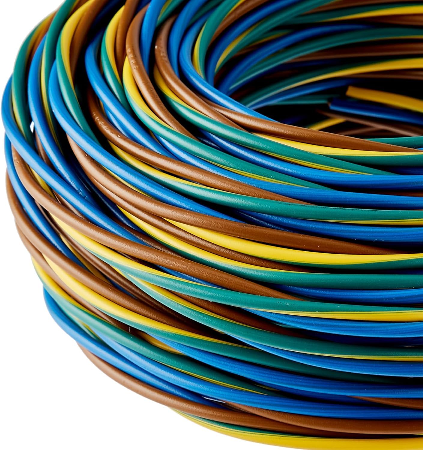 Electraline 25148 - H07V-K Cable, Sección 1 x 2.5 mm, 5m, multicolor
