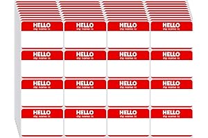 Essential Name Tags: 480 Hello My Name Is Stickers in Classic Red