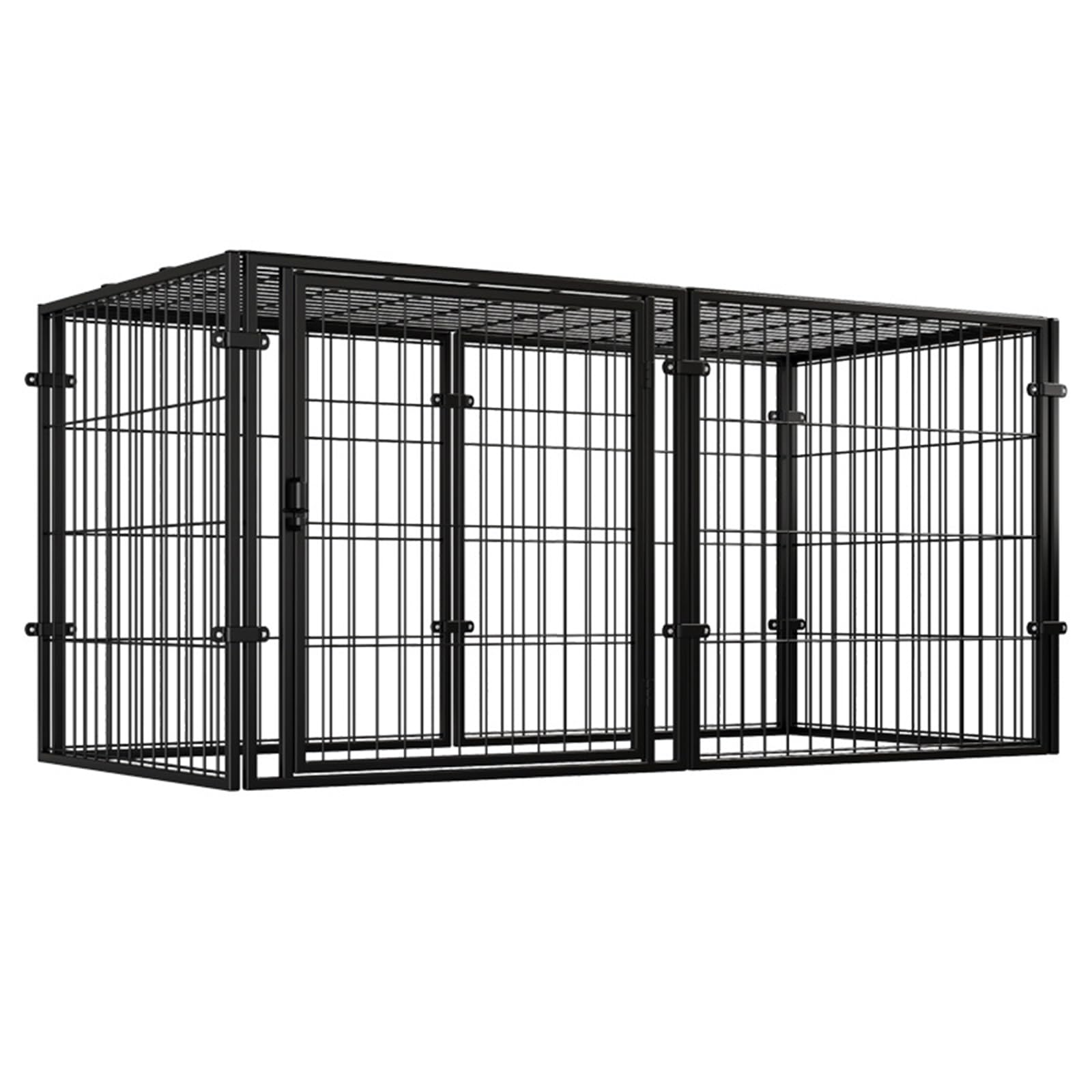 Indoor Heavy-Duty Dog Crate, Pet Cage Dog Kennel Dog Playpen with Top for Small Dogs, Double Removable Door, Easy Cleaning, Pet Cage(120x60x60cm, Black)