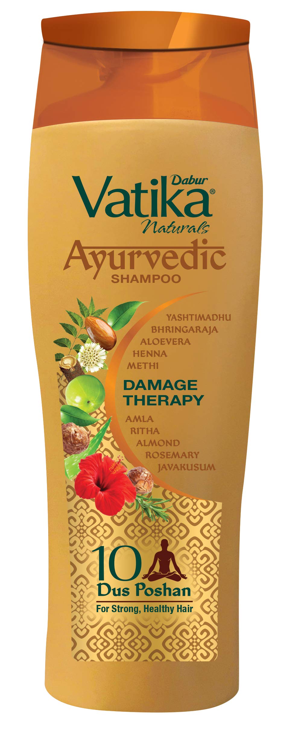 Vatika Dabur Ayurvedic Shampoo - Power of Dus Poshan for 10 Hair Problems, 180 ml