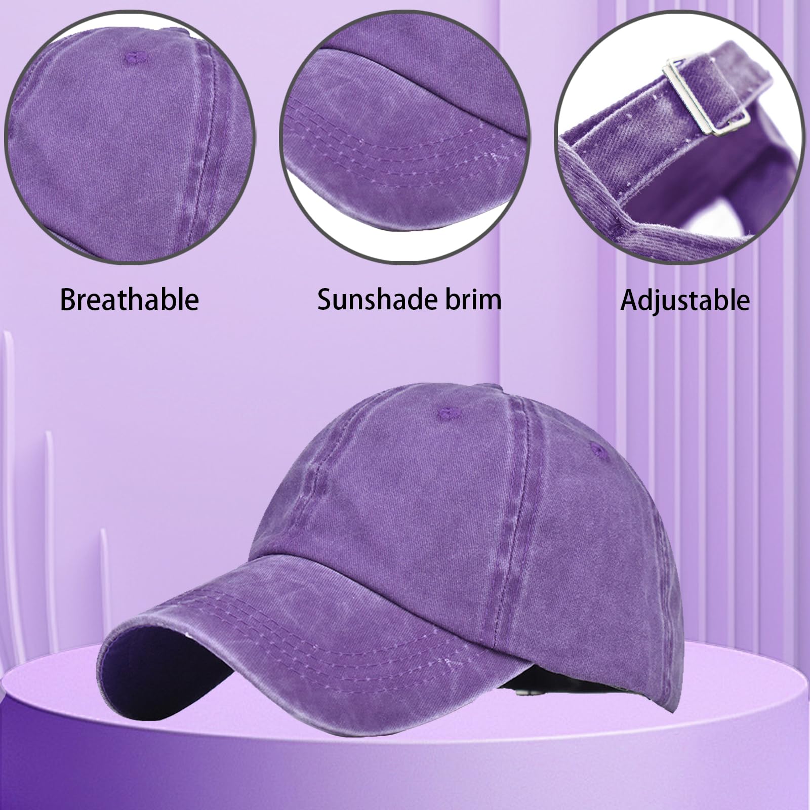 Gorra de Béisbol Lavadas Niños, 100% Cotton, Gorras de Béisbol Unisex para Adj Gorra con Visera y Cierre Ajustable, para Casuales Running Beisbols Tenis Golf, Niños y Niñas de 3-8 Años