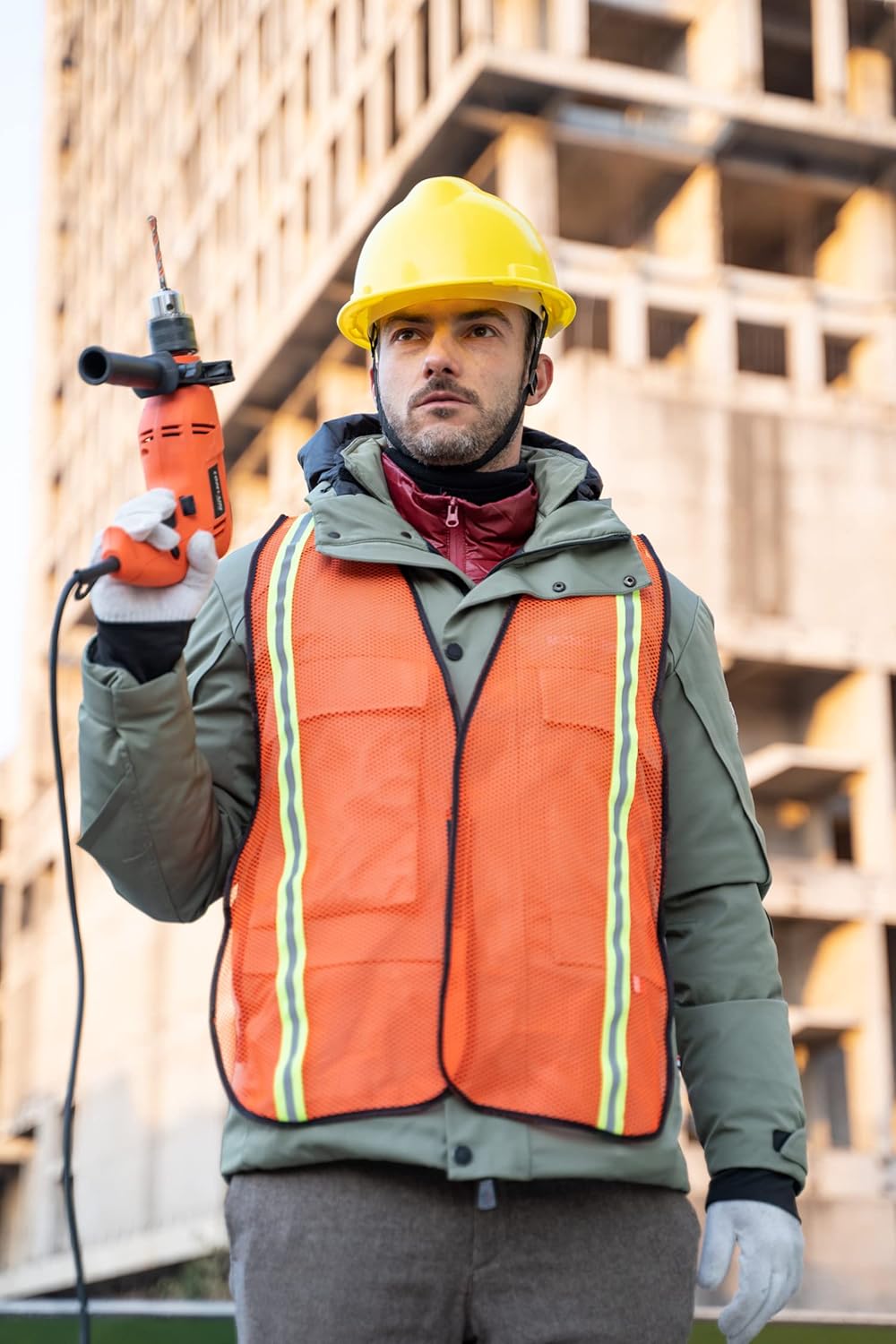 Dazonity Safety Vests,10pcs,Mesh,High Visibility Reflective Strips, Fit for Men & Women, Work, Construction,Surveyor, Parking,Warehouse,Volunteer, Crossing Guard, Road - Image 2