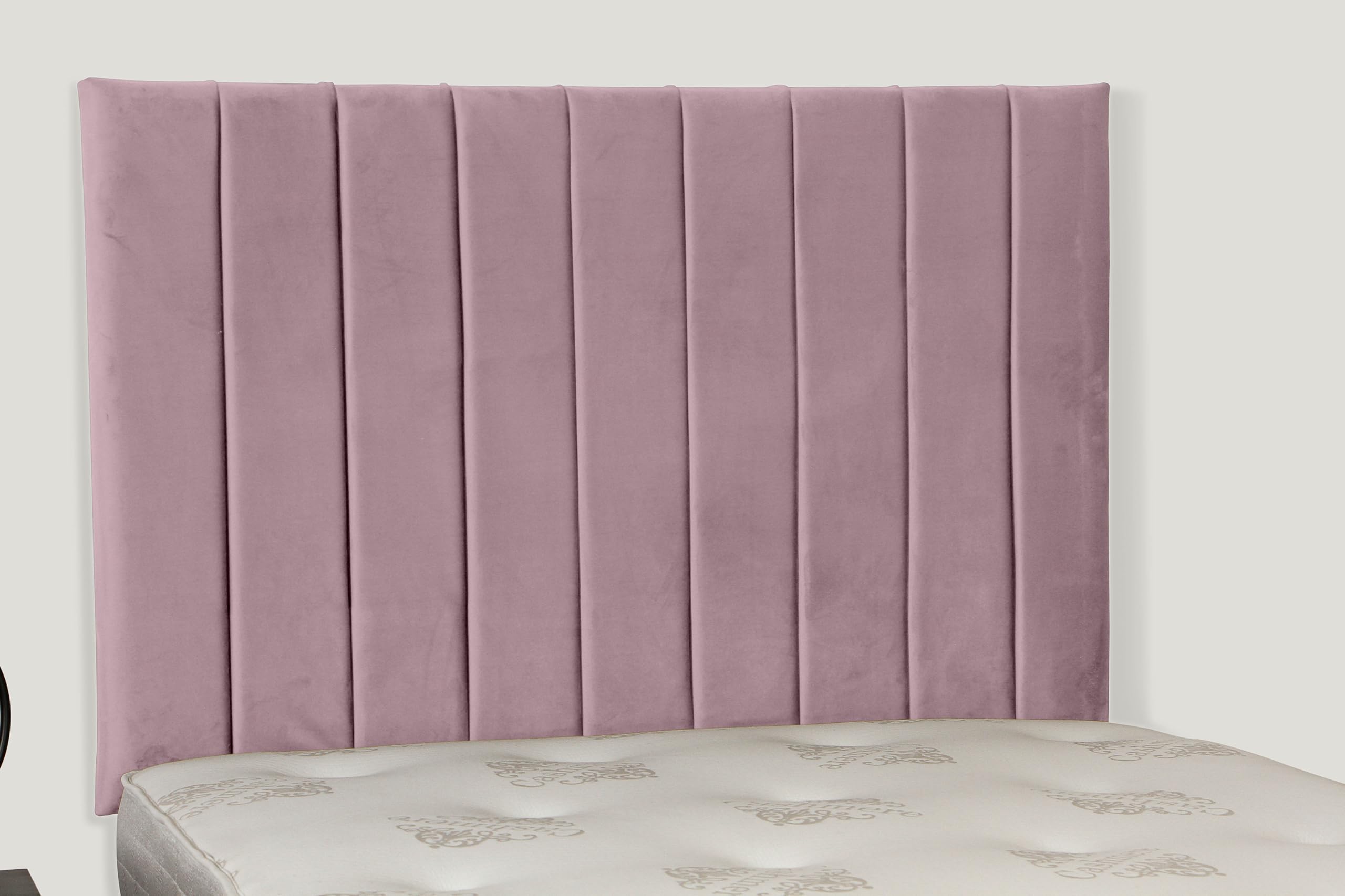 36 INCH HEIGHT PORTLAND HEADBOARD IN PLUSH VELVET FABRIC (Pink, King (U.K. Standard))