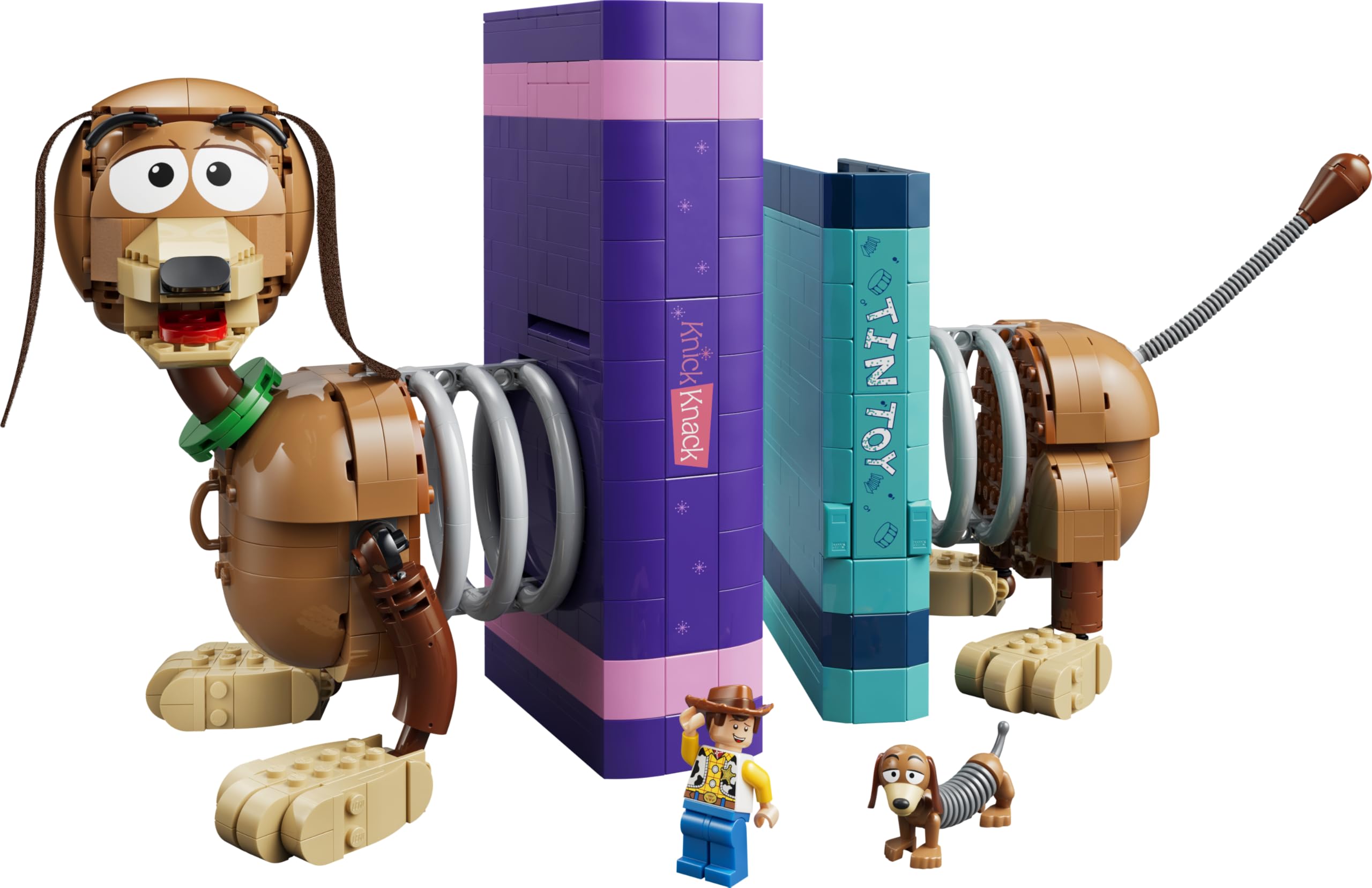 LEGO ǀ Disney and Pixar Toy Story: Slinky-Buchstützen - Bücherregal-Deko Bauset für Erwachsene - inkl. Woody Minifigur & Dackelfigur - Nostalgisches Geschenk für Fans - 43301