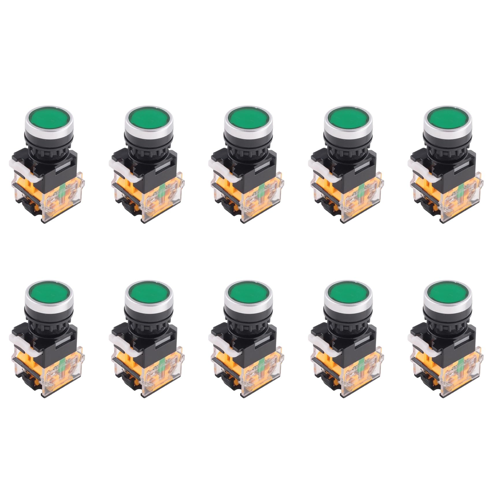 Jnchdghwa Green 10X La38-11/203 Push Button Momentary Heavy Duty Switch