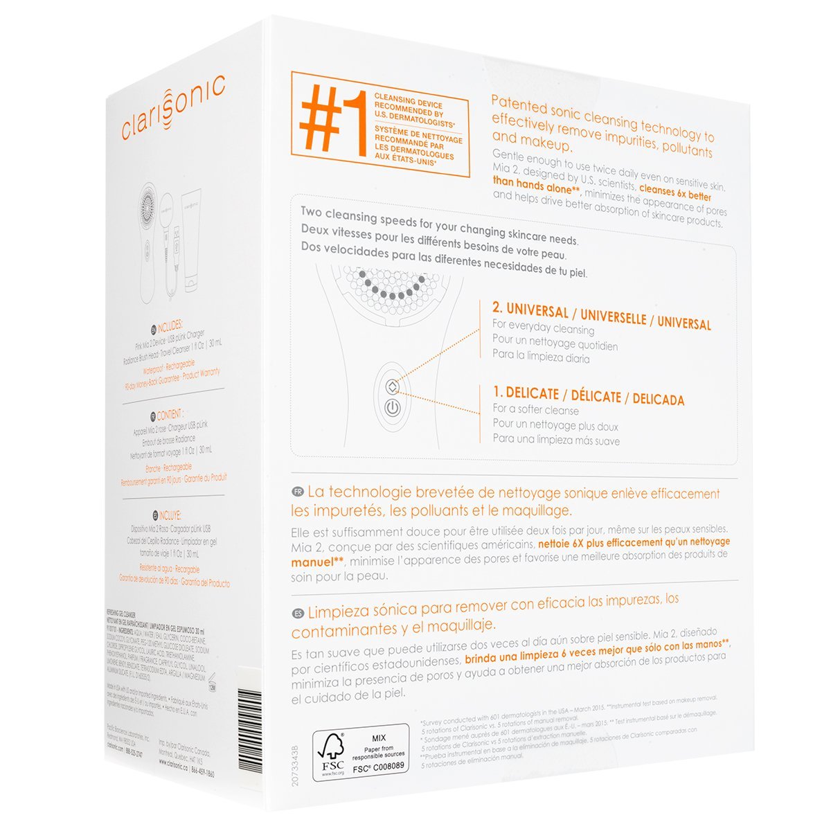 Amazon | Clarisonic Mia 2 洗顔ブラシ ソニックシステム 2速 2025 (白
