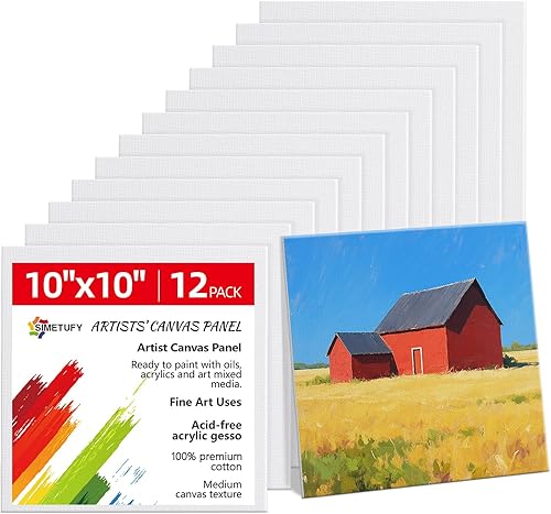 Miniatura 14 de Simetufy Paquete de 12 Tableros de Lienzo Pequeños para Pintura de 4 x 6 pulgadas - Paneles de Mini Lienzo de 100% Algodón sin Ácidos Imprimados