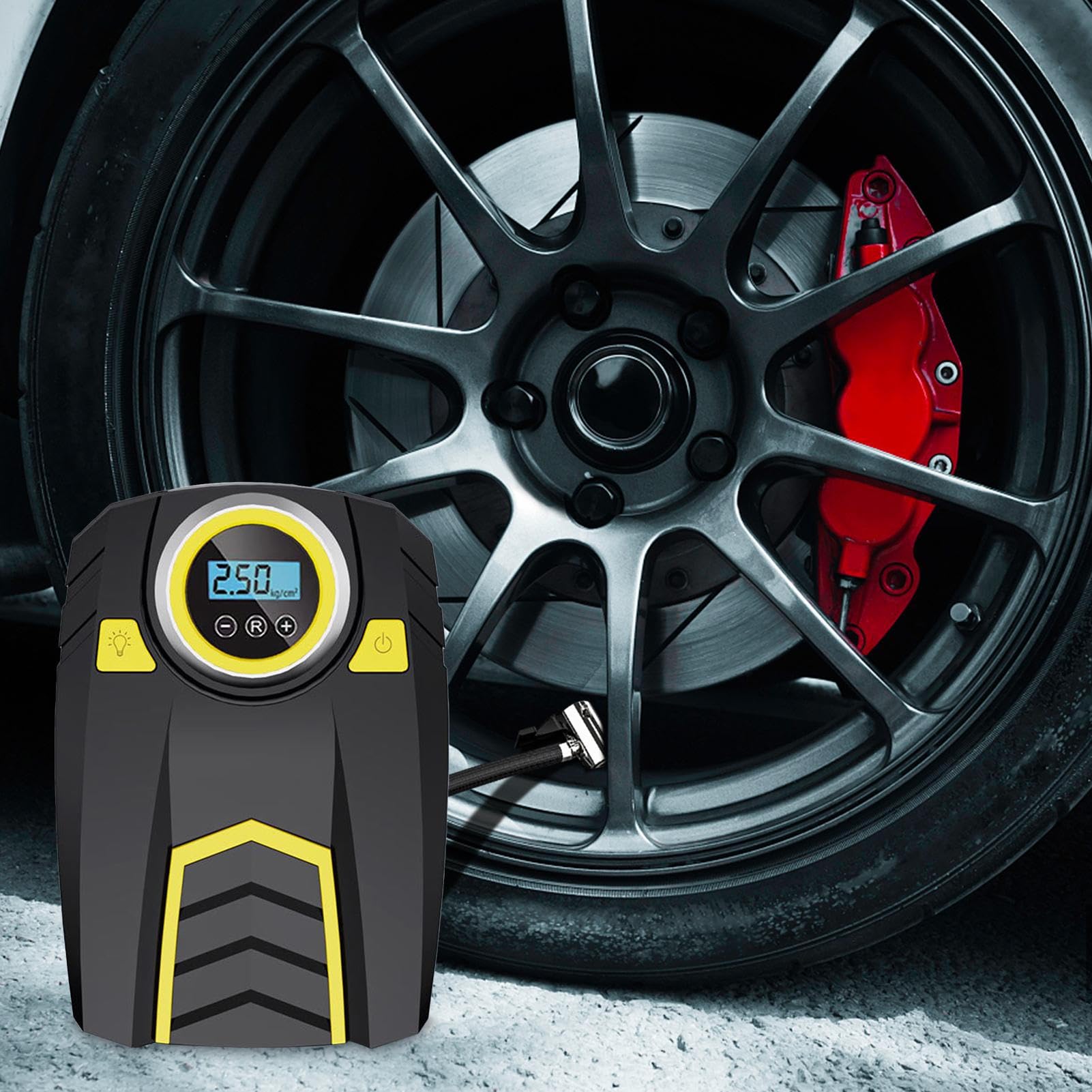 Pompa per Gonfiare Pneumatici Auto Gonfiapneumatici Portatile Compatto | Multifunzione per Gonfiare Giocattoli Palloni Casa