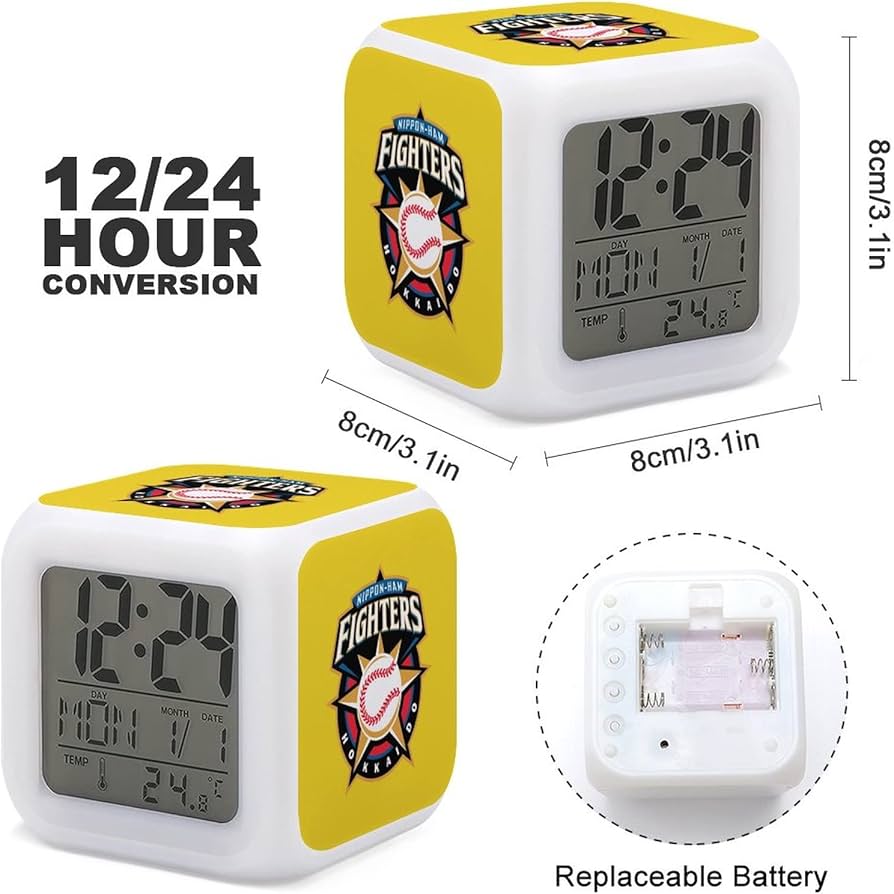 Amazon.co.jp: 北海道日本ハムファイターズ 目覚まし時計 アナログ 大