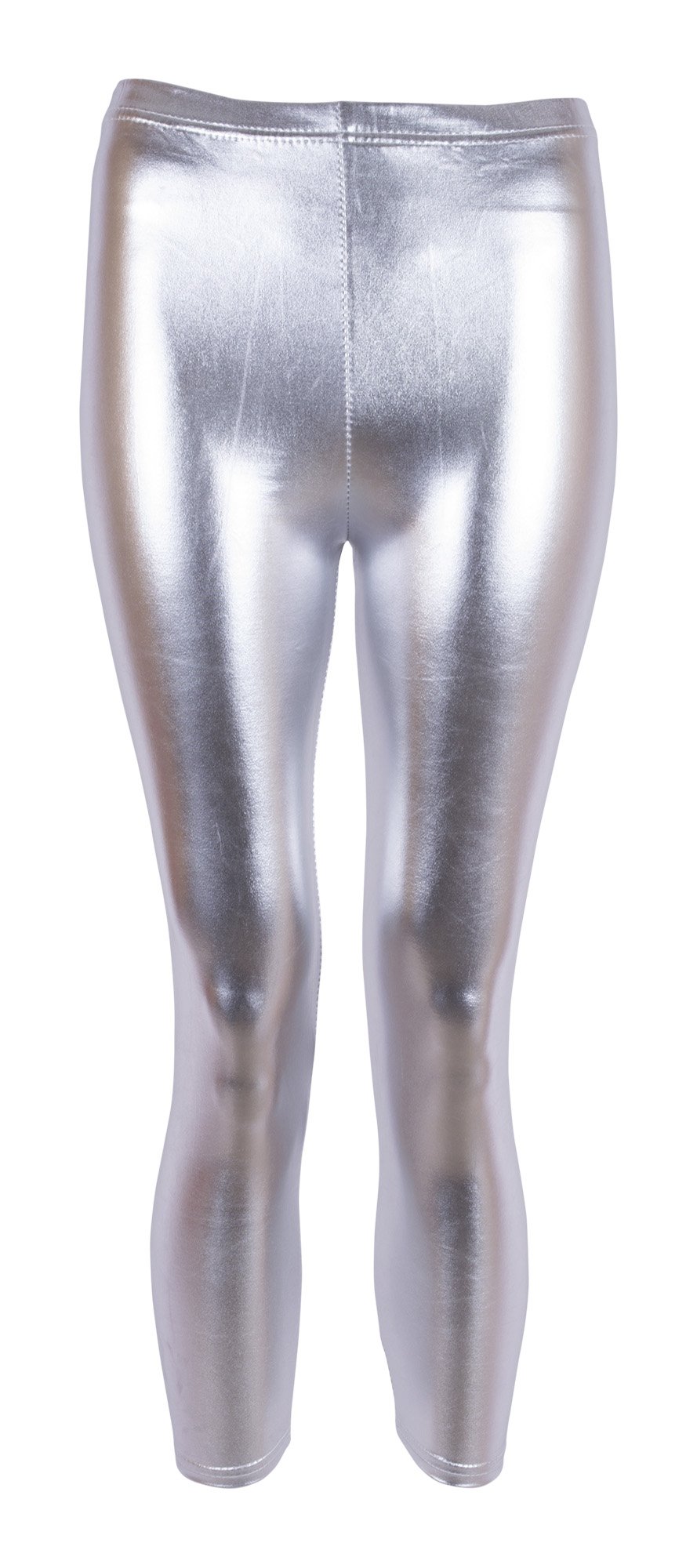 NOROZE Girls Shiny Disco Party Leggings (13 Years, Silver)