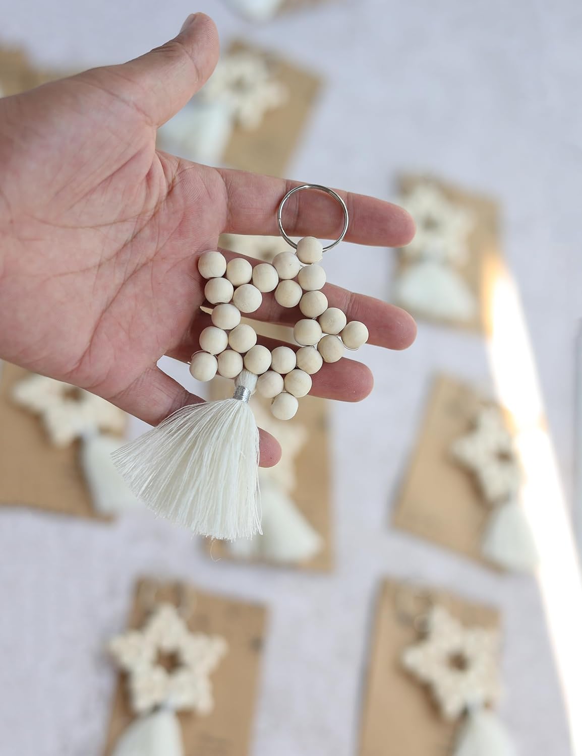 Wooden Bead Tassels (30 pcs set) for Wedding Favors, Baby Shower Favors for Guests, Bridal Shower Party Favors, Thank You Gifts. (White30) - Image 6